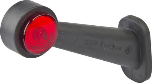 Lampa obrysowa LED, lewa, okrągła, 12/24V czerwona/przezroczysta, przykręcana Waś 1400300295BCL - Intertraktor