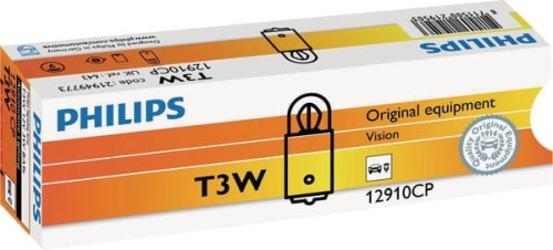 Żarówka 12V T3W 3W BA9s Philips GL12910 - Intertraktor