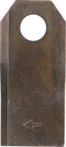 Nożyk kosiarki rotacyjnej, prawy 107x47x4 mm otwór VNB087519301