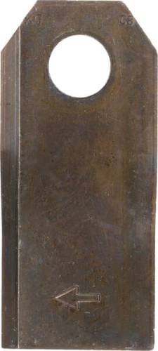 Nożyk kosiarki rotacyjnej, prawy 107x47x4 mm otwór VNB087519301 - Intertraktor