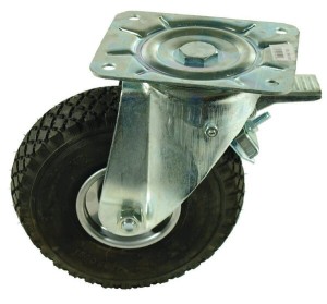 Koło skrętne, pneumatyczne Ø 260x85 mm z hamulcem, podstawa montażowa: 200x160 mm nośność 180 kg Ro-Carr WH50PNT260