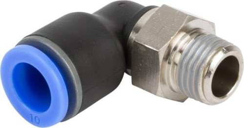 Złącze wtykowe kątowe, obrotowe, gwint zew. 1/4" 10 mm Kramp ECF1014P - Intertraktor