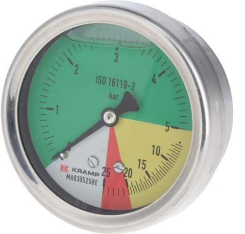 Manometr Ø 63 mm 0-5-20-25 bar przyłącze tylne 1/4" ET MA630525BE - Intertraktor