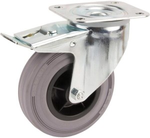 Koła skrętne z czarnymi oponami gumowymi 3477PIR125P62