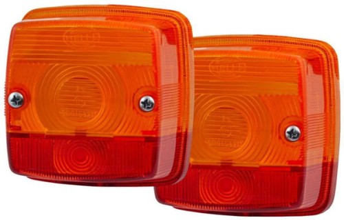 Klosz lampy, pomarańczowy/czerwony, kwadratowy tylny/lewy/prawy Hella 9EL115003011 - Intertraktor