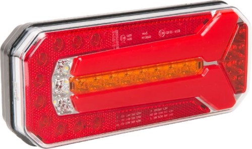Lampa tylna zespolona LED, prostokątna, 12/24V 5-pinowa Kramp LA40052 - Intertraktor