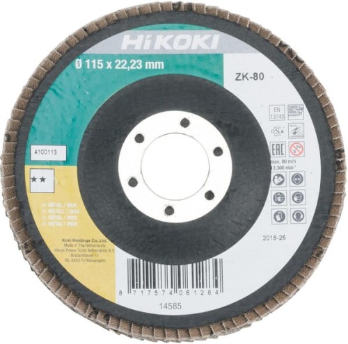 Tarcza szlifierska wachlarzowa, 115x22 mm K80 HiKOKI 4100113 - Intertraktor