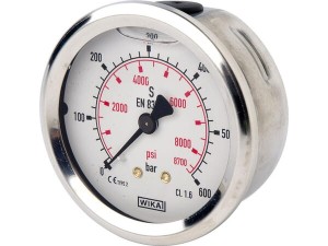 Manometr glicerynowy, ø63 mm, 600 bar, przyłącze tylne 1/4" B711W063600T