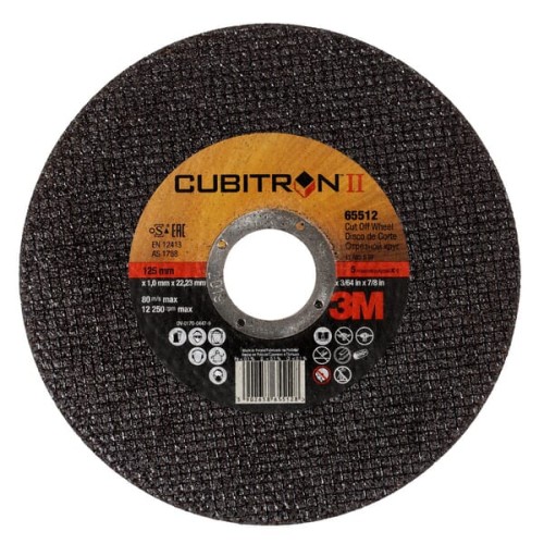 Tarcza do cięcia stal / inox Cubitron™ II 3M, 125x1.0 mm 65512 - Intertraktor