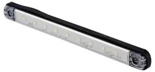 Lampa obrysowa LED, prostokątna, 12/24V biała, przykręcana LED Waś 1400300719 - Intertraktor