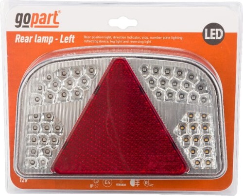 Lampa tylna przyczepy LED, prostokątna, 12V, lewa, 244x149x48 mm, Bayonet 7-pin, gopart LA91260L - Intertraktor