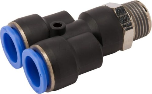 Trójnik wtykowy Y, obrotowy, gwint zew. 1/2" 16 mm Kramp YC161212P - Intertraktor