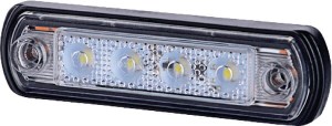 Lampa obrysowa LED, 0.5/1W prostokątna, 12/24V biała 4 LED gopart LA35056