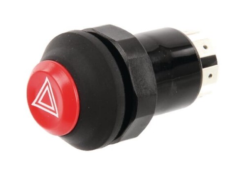 Przełącznik przyciskowy, świateł awaryjnych, okrągły, czerwony 11100100PN - Intertraktor