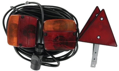 Zestaw lamp, tylnych na magnes z trójkątem odblaskowym 12m LA91230 - Intertraktor