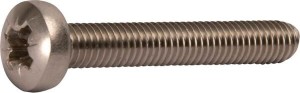 Wkręt z łbem walcowym z nacięciem krzyżowym DIN7985 M6x12 mm stal kwasoodporna A4 Kramp 7985612RVSA4