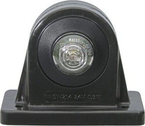 Lampa obrysowa LED, lewa, okrągła, 12/24V czerwona/przezroczysta, przykręcana Waś 1400300041