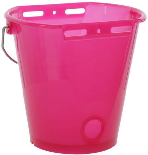 Wiadro do karmienia, różowe przezroczyste, 8 l 14268 - Intertraktor