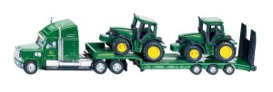 Ciężarówka z naczepą i dwoma ciągnikami John Deere, SIKU S01837