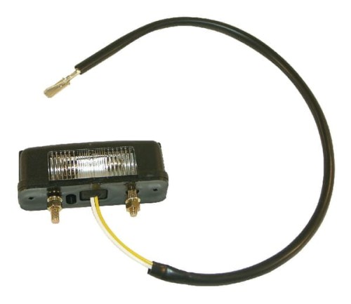 Lampa oświetlania tablicy rejestracyjnej, prostokątna czarna przykręcana z wtyczką 2-pin Cobo 02911000 - Intertraktor