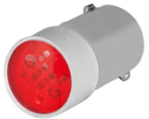 Żarówka LED BA9S, 12V czerwona 010BA9SLR12
