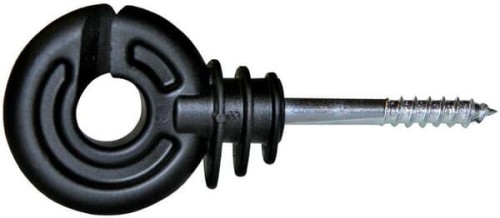 Izolator do drutu i plecionki z wkrętem, czarny, 25 szt. AKO 44306 - Intertraktor