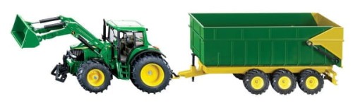 Ciągnik John Deere z ładowaczem i przyczepą, SIKU S01843 - Intertraktor
