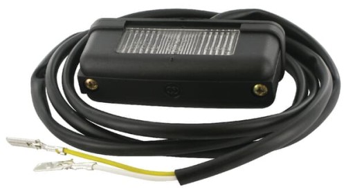 Lampa oświetlania tablicy rejestracyjnej, prostokątna czarna przykręcana z wtyczką 2-pin Cobo 02741000 - Intertraktor