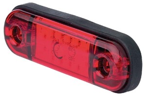 Lampa obrysowa LED, prostokątna, 12/24V czerwona, przykręcana 12 LED Waś 1400300715