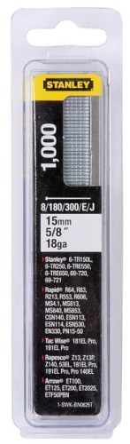 Zszywki Stanley, 15 mm typ J - 1000 szt. 1SWKBN0625T - Intertraktor