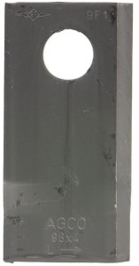 Nożyk kosiarki rotacyjnej lewy 98x48x4 mm otwór Ø 19 mm okrągły pasuje do Fella 121712