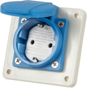 Gniazdo tablicowe niebieskie 16A 2P 230V Type F B071105