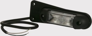 Lampa obrysowa LED, 0.8/1.7W prostokątna, 12/24V czerwona/biała z uchwytem 4 LED Kramp LA103166
