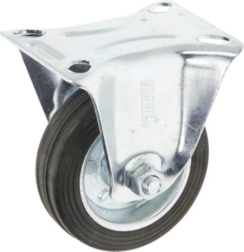 Koło stałe metalowo gumowe z łożyskiem Ø 75x25 mm podstawa montażowa: 81x67 mm nośność 50 kg gopart 518175GP - Intertraktor