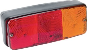 Lampa zespolona tylna, prawa prostokątna czerwona/pomarańczowa przykręcana z wtyczką AMP Cobo 02225000