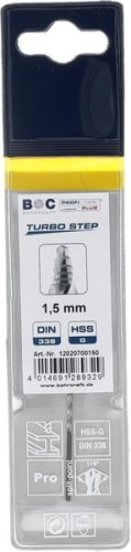 Wiertło 1.5 mm HSS-DIN338-G TURBO STEP 12020700150 - Intertraktor