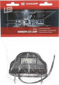 Lampa oświetlenia tablicy rejestracyjnej LED, czarna 12/24V Kramp LA41002