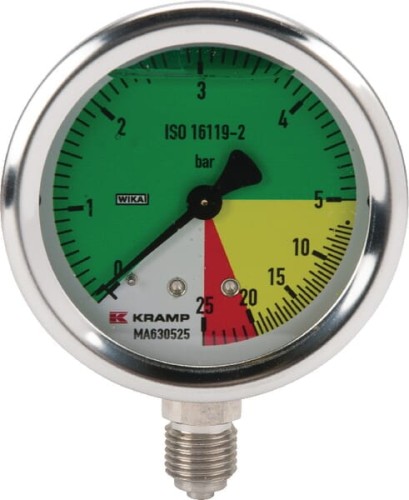 Manometr Ø 63 mm 0-5-20-25 bar przyłącze dolne 1/4" Wika MA630525 - Intertraktor