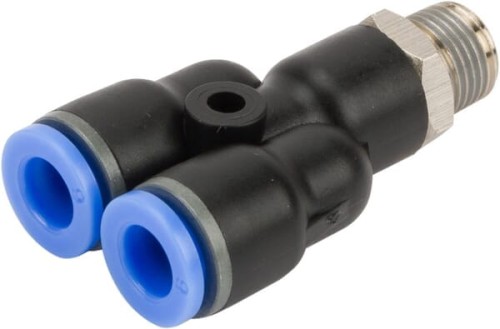 Trójnik wtykowy Y, obrotowy, gwint zew. 1/8" 6 mm Kramp YCRMT618P - Intertraktor