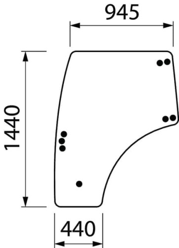 Szyba drzwi, lewa 3679563M1 - Intertraktor