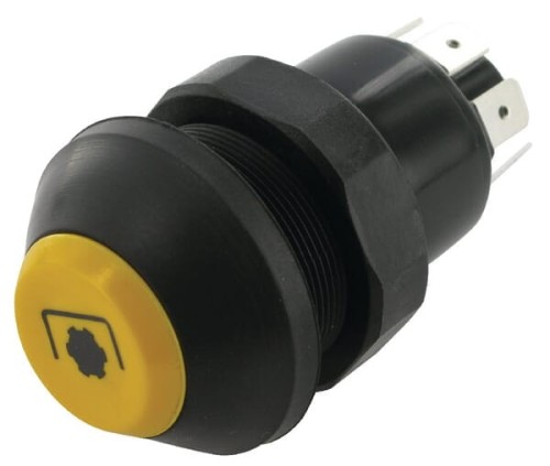 Przełącznik przyciskowy, wału WOM, okrągły, żółty 11175390PN - Intertraktor