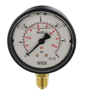 Manometr glicerynowy, Ø 63 mm 0-6 bar, przyłącze dolne 1/4" MA636L04PLGF