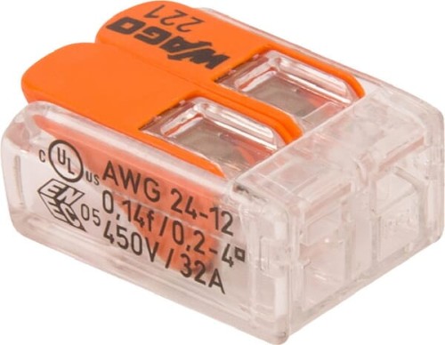 Złączka instalacyjna typ 221 Wago, z dźwignią 2-przewodowa 221412 - Intertraktor