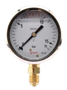 Manometr glicerynowy, Ø 63 mm 0-16 bar, przyłącze dolne 1/4" MA6316L04SSGF