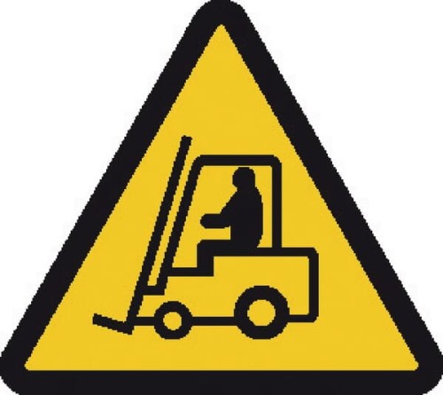 Znak informujący "Uwaga wózek widłowy", naklejka 200 mm WB250220 - Intertraktor