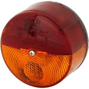 Lampa tylna zespolona, okrągła 24V czerwona/pomarańczowa przykręcana Ø 82 mm Hella 2SW003185041