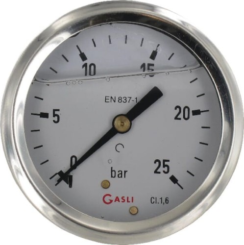 Manometr 7214 ø63 mm 0-25 bar przyłącze tylne 1/4" MA6325B04SSGF - Intertraktor
