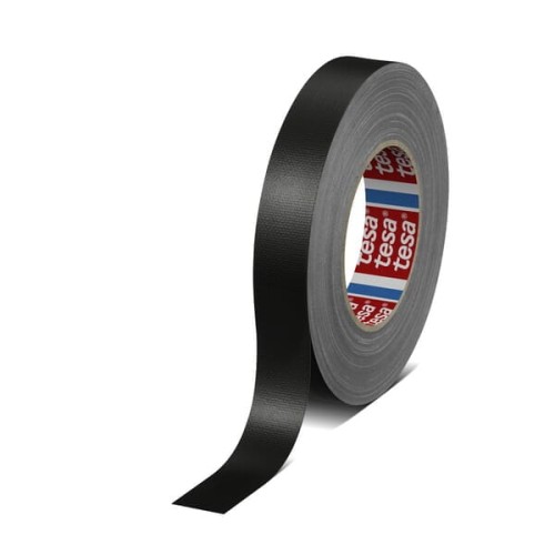 Taśma tkaninowa, standardowa, powlekana PE, czarna, 50 m x 25 mm, TesaBAND® T046880000500 - Intertraktor