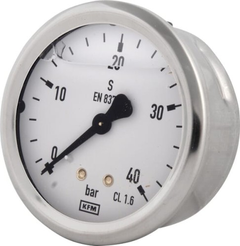 Manometr glicerynowy, ø63 mm, 40 bar, przyłącze tylne 1/4" B711W063040T - Intertraktor