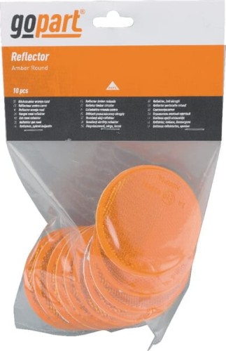 Odblask okrągły przyklejany pomarańczowy, 75 mm LA75023 - Intertraktor